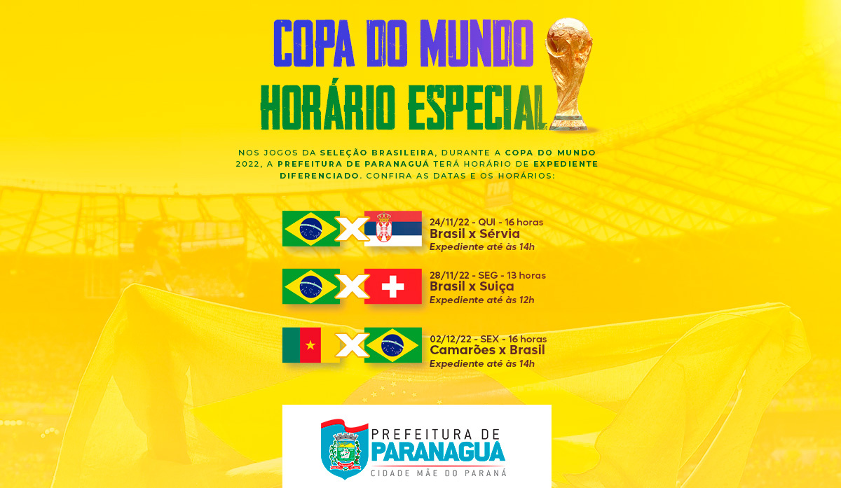 Copa do Mundo 2022: Câmara de Bauru informa o horário de funcionamento  durante os jogos do Brasil - Câmara Municipal de Bauru